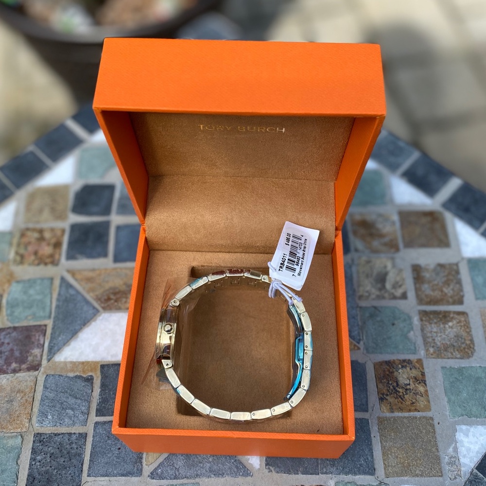 Tory Burch Reva Ivory Dial Ladies Gold Tone Watch - Picture 5 of 11